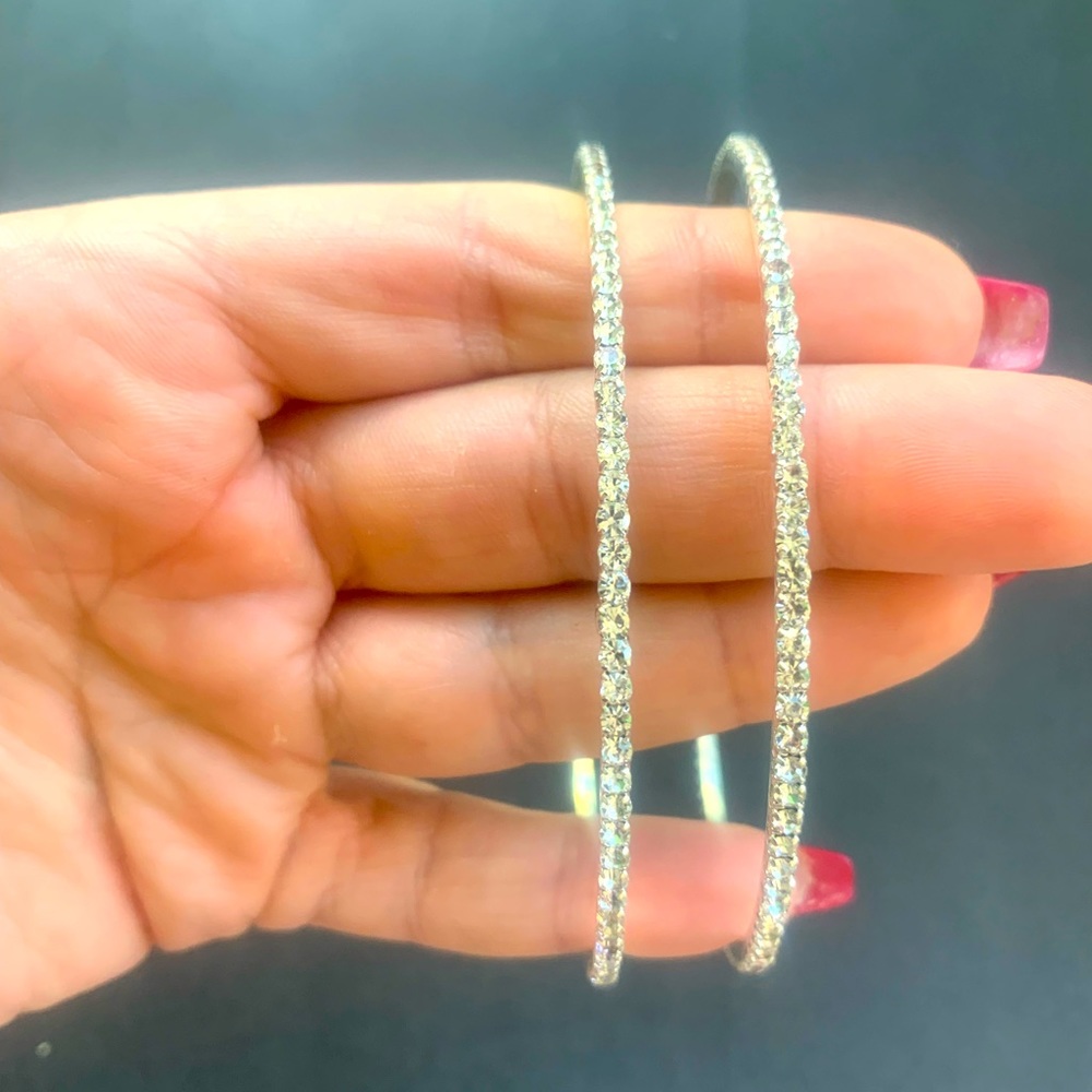 Earrings - large CZ hoops